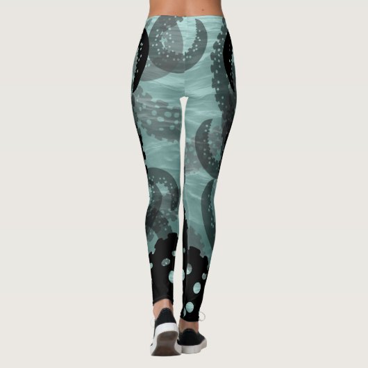 Tentakels, groen seafoam in de Leggings van het Ze (Achterkant)