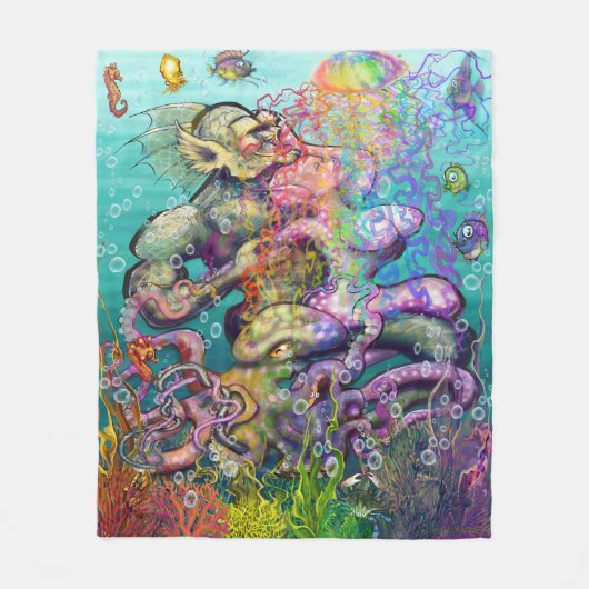 Tentakels in de knoop fleece deken (Voorkant)