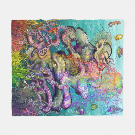 Tentakels in de knoop fleece deken (Voorkant (Horizontaal))
