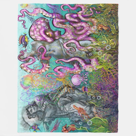 Tentakels in de knoop fleece deken (Voorkant)