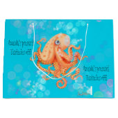 Tentakels van gepersonaliseerde octopus met bellen groot cadeauzakje (Voorkant)