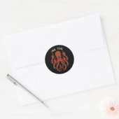 Tentakels van Opstand - Grappige Octopus Ronde Sticker (Envelop)