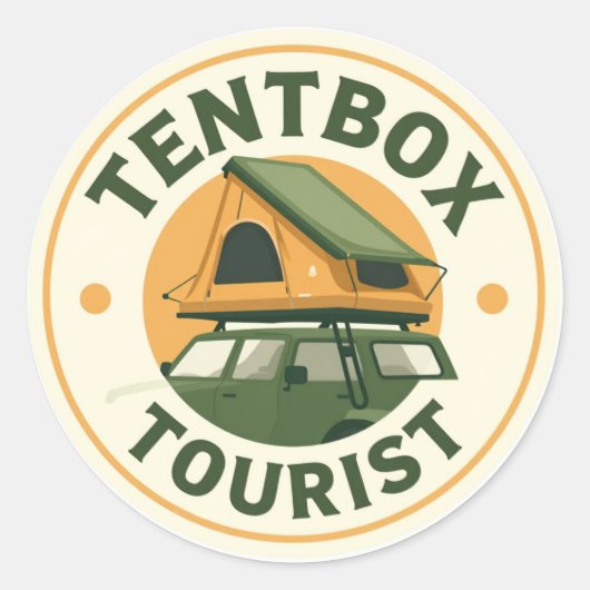 Tentbox Toeristensticker Ronde Sticker (Voorkant)