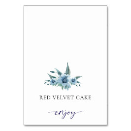 Tented Food Label Trouwbuffet Dusty Blue Floral Kaart