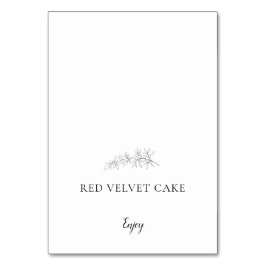 Tented Food Label Wedding Buffet Botanical Kaart