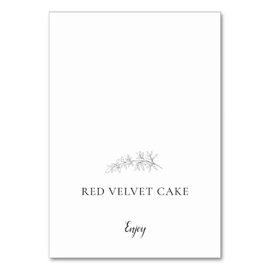 Tented Food Label Wedding Buffet Botanical Kaart (Voorkant)