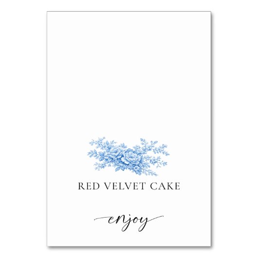 Tented Food Label Wedding Buffet Chinoiserie Kaart (Voorkant)