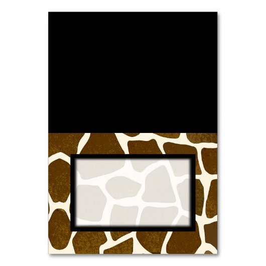 Tented Giraffe Print Blank Place Card Tablecard Kaart (Voorkant)