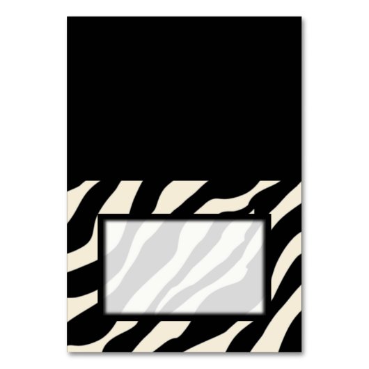 Tented Zebra Print Blank Place Card Tafelkaart Kaart (Voorkant)