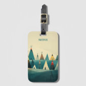 Tenten van inheemse Amerikaanse stammen Bagagelabel (Voorkant (verticaal))