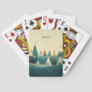 Tenten van inheemse Amerikaanse stammen Pokerkaarten