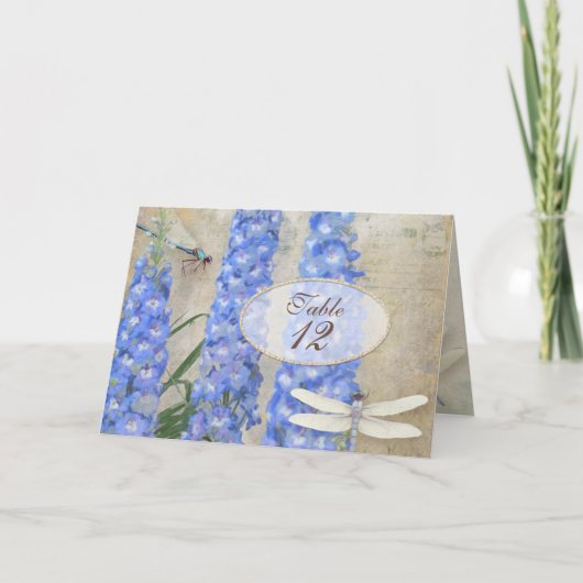 Tentnummer Tent Kaart Dragonfly Butterfly Floral (Voorkant)