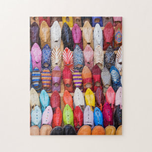 Tentoongestelde schoenen in een winkel in de souks legpuzzel