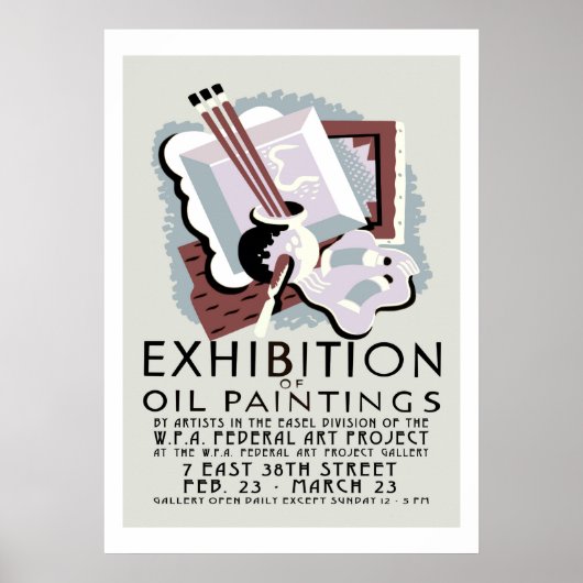 Tentoonstelling olieverfschilderijen poster (Voorkant)