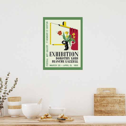 Tentoonstelling van Amerikaanse vrouwelijke schild Poster (Keuken)