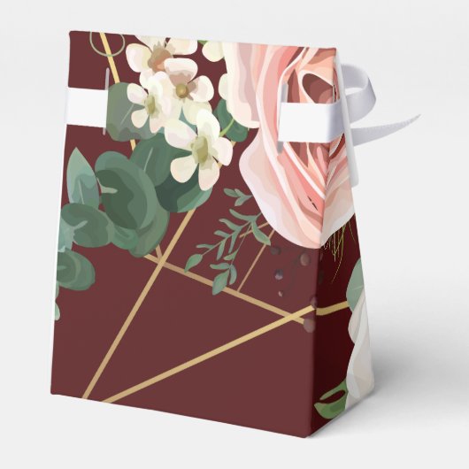 Tentpapier Favor Box Geometrische tuin Roos Bedankdoosjes (Achterkant)