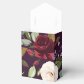 Tentpapier Favor Box Plum Paarse Rozen Gouden Geom Bedankdoosjes (Geopend)
