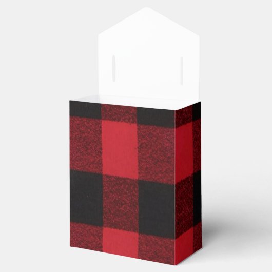 Tentpapier Favor Box Rood Plaid Zwart Beer Bedankdoosjes (Geopend)