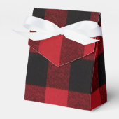 Tentpapier Favor Box Rood Plaid Zwart Beer Bedankdoosjes (Voorkant Zijde)