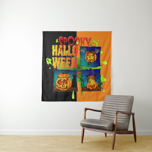Tenture Spooky Halloween Wandkleed (In situ)
