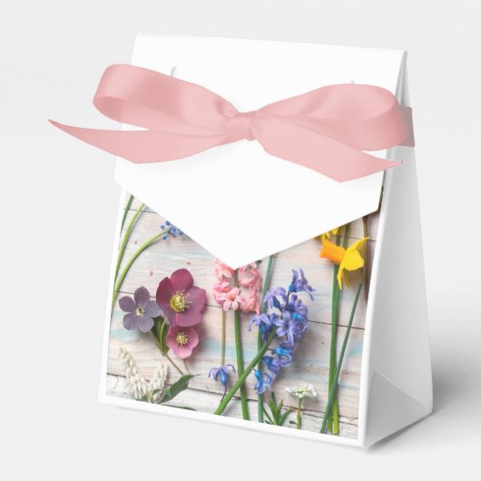 Tentvormig bedankdoosje met strik bedankdoosjes (Voorkant Zijde)