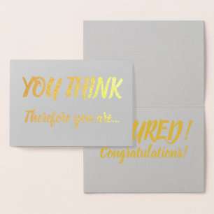 Tenure Felicitaties Gold Foil Grey denk je Folie Kaarten