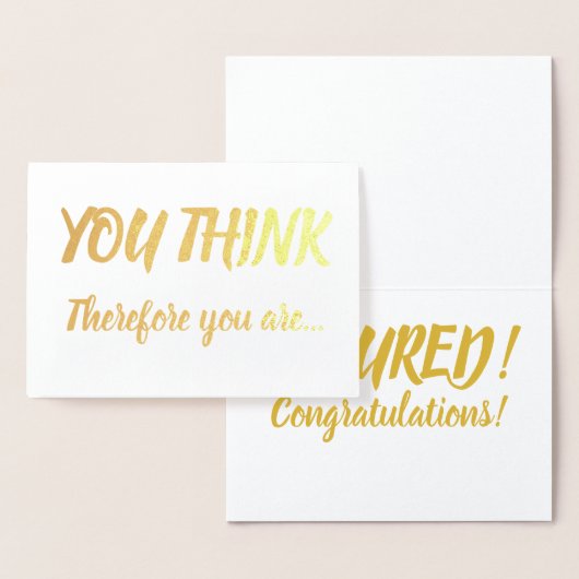 Tenure Felicitaties Gold Foil Grey denk je Folie Kaarten (Display)