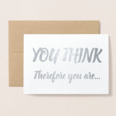 Tenure Felicitaties Zilveren Folieborstel Je Denkt Folie Kaarten (Voorkant met envelop)