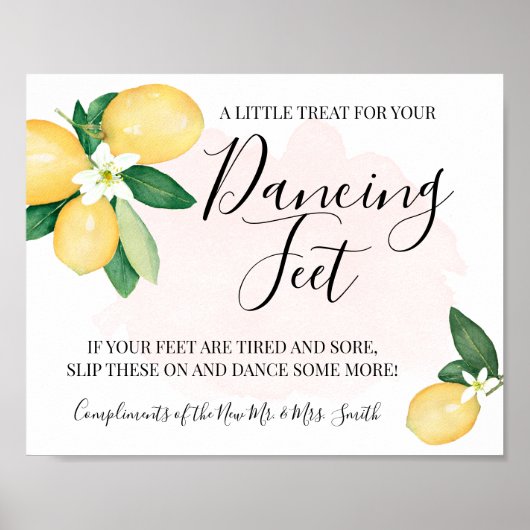 Tenzende voeten bord Flip Flops Bruiloft Citroenen Poster (Voorkant)