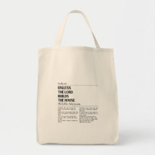 Tenzij de Heer Psalm 127 Boodschappentas Tote Bag