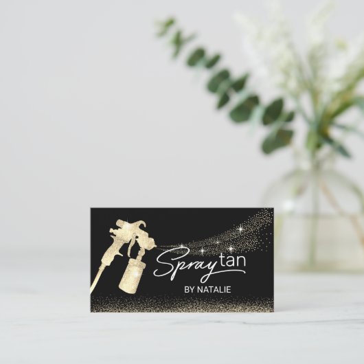 Tenzij het Tanning Mobile Spray Tan Chic Black en  Visitekaartje (Staand voorkant)