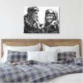 Tenzing Norgay Edmund Hillary Everest 1953 Canvas Afdruk (Insitu (Slaapkamer))