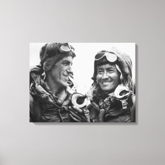 Tenzing Norgay Edmund Hillary Everest 1953 Canvas Afdruk (Voorkant)