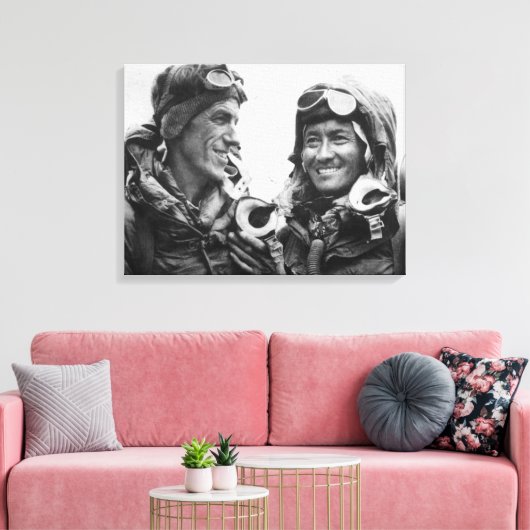 Tenzing Norgay Edmund Hillary Everest 1953 Canvas Afdruk (Insitu (Woonkamer))