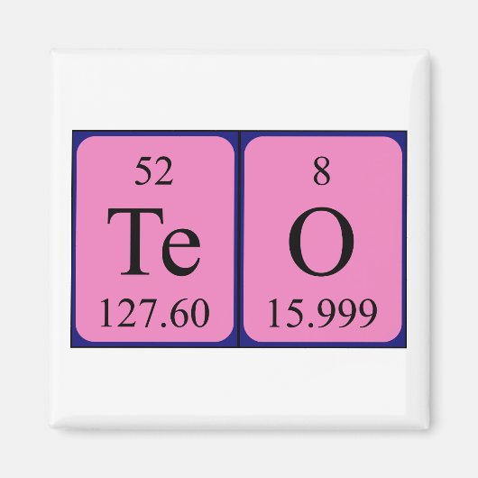 Teo periodieke table name magnet (Voorkant)