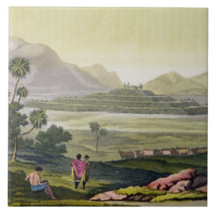 Teocalli, de Grote tempel in Tenochtitlan, Mexico Tegeltje