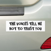 TeOICES TellE Vertrouw niet op u Bumpersticker (Op auto)