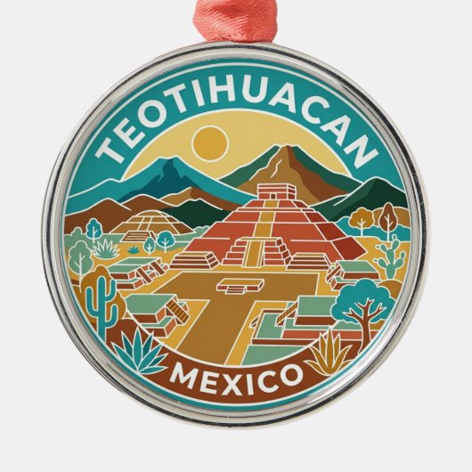 Teotihuacan Mexico Metalen Ornament (Voorkant)