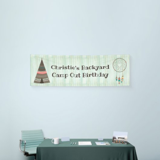 Tepee Camping Birthday Banner (Beurs)