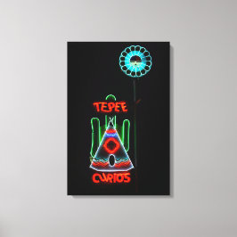 Tepee Curios Neon Sign, Tucumcari, New Mexico Canvas Afdruk