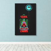 Tepee Curios Neon Sign, Tucumcari, New Mexico Canvas Afdruk (Insitu (Houten vloer))