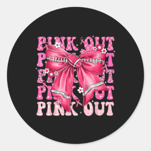 Tepelkanker Bewustzijn Coquette Strik Roze Voetbal Ronde Sticker