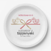Teppanyaki Japans Steakhouse Dragon Verjaardag Papieren Bordje (Voorkant)