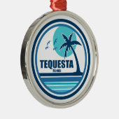 Tequesta Florida Palm Tree Birds Metalen Ornament (Rechts)