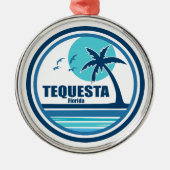 Tequesta Florida Palm Tree Birds Metalen Ornament (Voorkant)