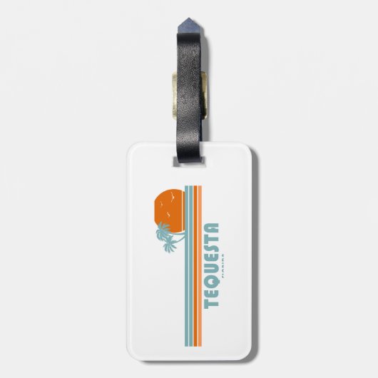 Tequesta Florida Sun Palm Trees Bagagelabel (Achterkant verticaal)