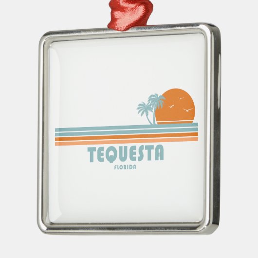 Tequesta Florida Sun Palm Trees Metalen Ornament (Links)
