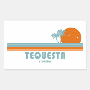 Tequesta Florida Sun Palm Trees Rechthoekige Sticker