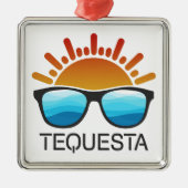 Tequesta Florida zonnebril Metalen Ornament (Voorkant)