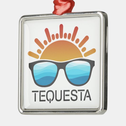 Tequesta Florida zonnebril Metalen Ornament (Links)